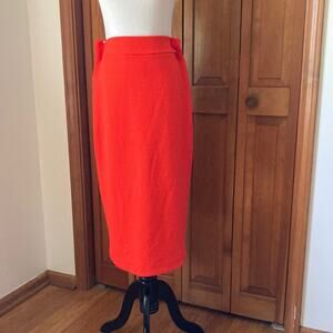 Ann Taylor Orange Stretch Pencil Skirt, Size 4